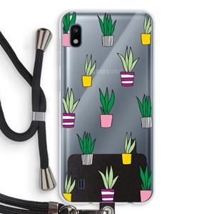 CaseCompany Sanseveria: Samsung Galaxy A10 Transparant Hoesje met koord