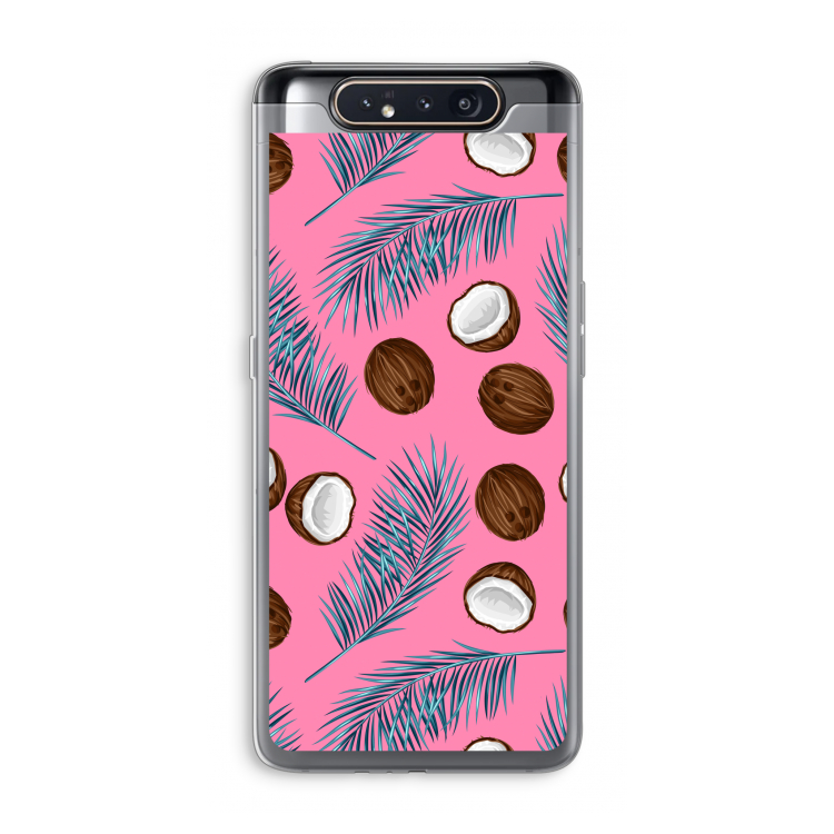 CaseCompany Kokosnoot roze: Samsung Galaxy A80 Transparant Hoesje