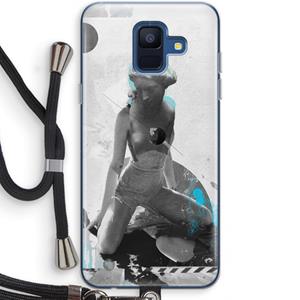 CaseCompany I will not feel a thing: Samsung Galaxy A6 (2018) Transparant Hoesje met koord