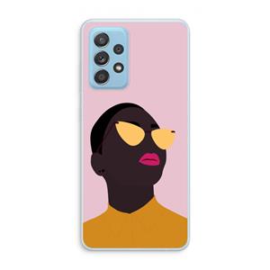 CaseCompany Yellow glasses: Samsung Galaxy A73 Transparant Hoesje