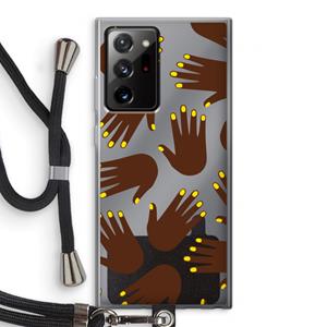 CaseCompany Hands dark: Samsung Galaxy Note 20 Ultra / Note 20 Ultra 5G Transparant Hoesje met koord