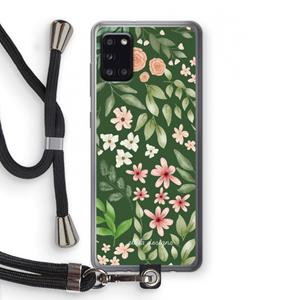 CaseCompany Botanical green sweet flower heaven: Samsung Galaxy A31 Transparant Hoesje met koord