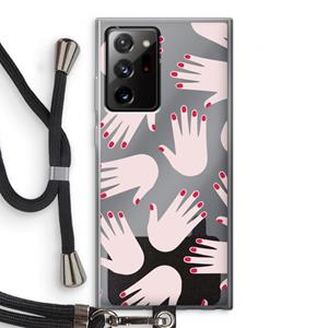CaseCompany Hands pink: Samsung Galaxy Note 20 Ultra / Note 20 Ultra 5G Transparant Hoesje met koord