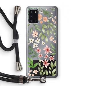 CaseCompany Botanical sweet flower heaven: Samsung Galaxy A31 Transparant Hoesje met koord