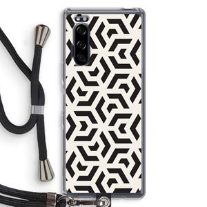 CaseCompany Crazy pattern: Sony Xperia 5 Transparant Hoesje met koord