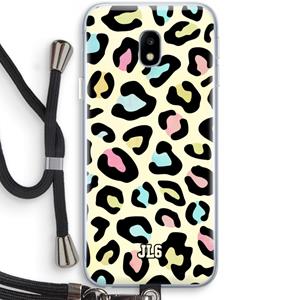 CaseCompany Leopard pattern: Samsung Galaxy J3 (2017) Transparant Hoesje met koord