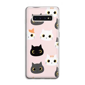 CaseCompany Katten: Samsung Galaxy S10 4G Transparant Hoesje