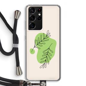 CaseCompany Beleaf in you: Samsung Galaxy S21 Ultra Transparant Hoesje met koord