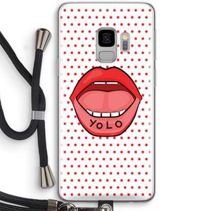 CaseCompany Yolo Denise: Samsung Galaxy S9 Transparant Hoesje met koord