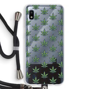CaseCompany Weed: Samsung Galaxy A10 Transparant Hoesje met koord