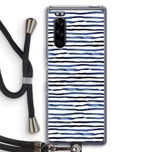 CaseCompany Verrassende lijnen: Sony Xperia 5 Transparant Hoesje met koord