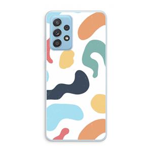 CaseCompany Memphis Shapes Blue: Samsung Galaxy A73 Transparant Hoesje