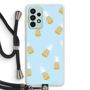 CaseCompany Ananasjes: Samsung Galaxy A52s 5G Transparant Hoesje met koord