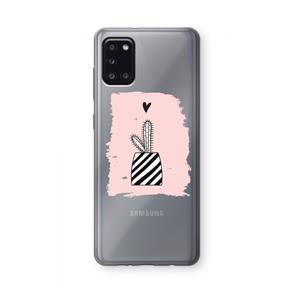 CaseCompany Zwart-wit cactus: Samsung Galaxy A31 Transparant Hoesje