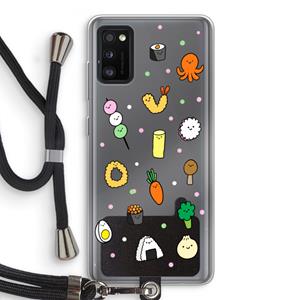 CaseCompany Happy bento friends: Samsung Galaxy A41 Transparant Hoesje met koord