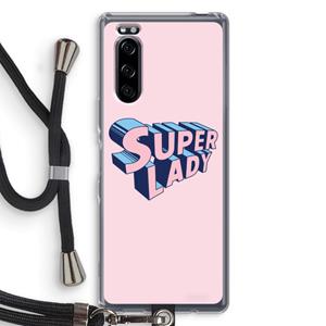 CaseCompany Superlady: Sony Xperia 5 Transparant Hoesje met koord