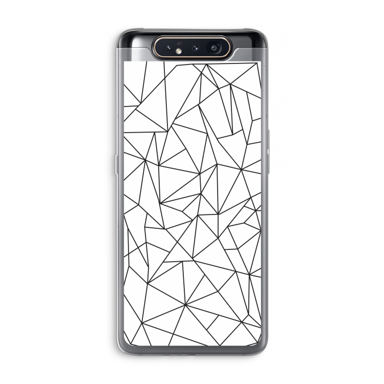 CaseCompany Geometrische lijnen zwart: Samsung Galaxy A80 Transparant Hoesje