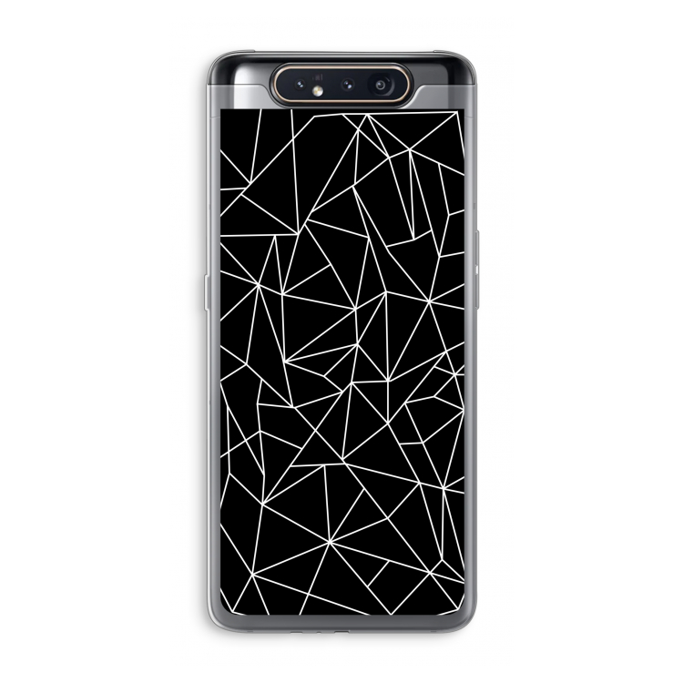 CaseCompany Geometrische lijnen wit: Samsung Galaxy A80 Transparant Hoesje