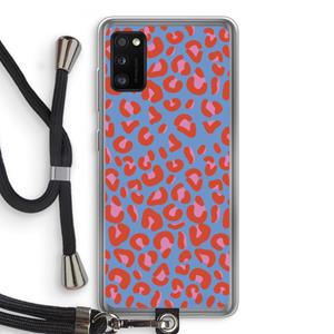 CaseCompany Leopard blue: Samsung Galaxy A41 Transparant Hoesje met koord