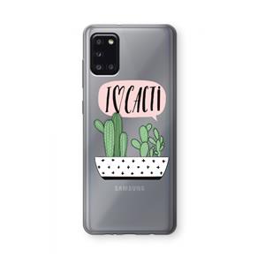 CaseCompany I love cacti: Samsung Galaxy A31 Transparant Hoesje