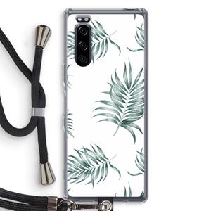 CaseCompany Simple leaves: Sony Xperia 5 Transparant Hoesje met koord
