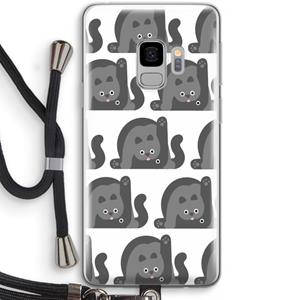 CaseCompany Cats: Samsung Galaxy S9 Transparant Hoesje met koord