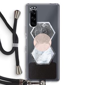 CaseCompany Creatieve toets: Sony Xperia 5 Transparant Hoesje met koord