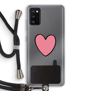 CaseCompany Hartje: Samsung Galaxy A41 Transparant Hoesje met koord