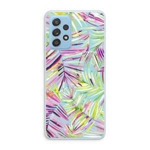 CaseCompany Tropical Palms Blue: Samsung Galaxy A73 Transparant Hoesje