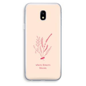 CaseCompany Where flowers bloom: Samsung Galaxy J3 (2017) Transparant Hoesje