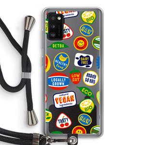 CaseCompany Fruitsticker: Samsung Galaxy A41 Transparant Hoesje met koord