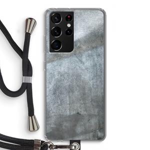 CaseCompany Grey Stone: Samsung Galaxy S21 Ultra Transparant Hoesje met koord