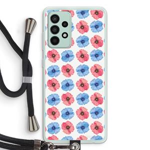 CaseCompany Klaproosjes: Samsung Galaxy A52s 5G Transparant Hoesje met koord