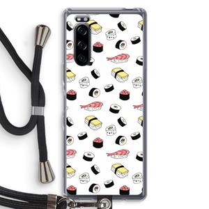CaseCompany Sushi time: Sony Xperia 5 Transparant Hoesje met koord