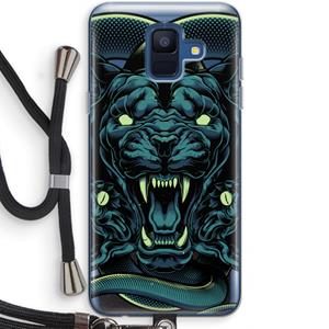 CaseCompany Cougar and Vipers: Samsung Galaxy A6 (2018) Transparant Hoesje met koord
