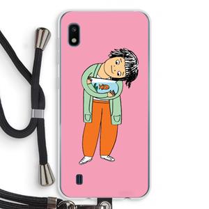 CaseCompany Visknuffel: Samsung Galaxy A10 Transparant Hoesje met koord