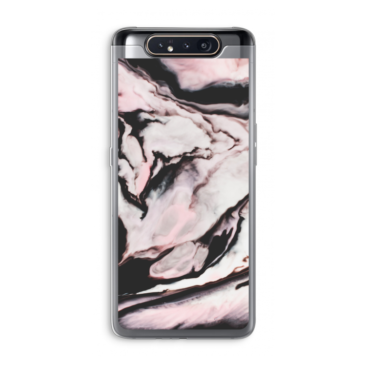 CaseCompany Roze stroom: Samsung Galaxy A80 Transparant Hoesje