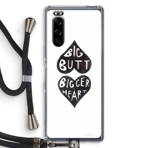 CaseCompany Big butt bigger heart: Sony Xperia 5 Transparant Hoesje met koord