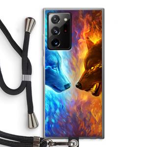CaseCompany Fire & Ice: Samsung Galaxy Note 20 Ultra / Note 20 Ultra 5G Transparant Hoesje met koord