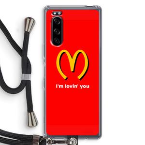 CaseCompany I'm lovin' you: Sony Xperia 5 Transparant Hoesje met koord