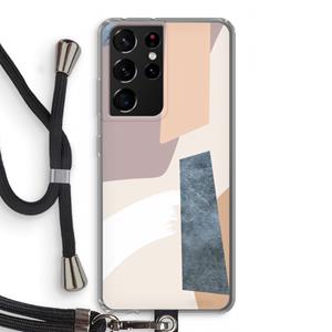 CaseCompany Luca: Samsung Galaxy S21 Ultra Transparant Hoesje met koord