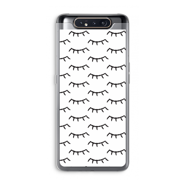 CaseCompany Wimpers: Samsung Galaxy A80 Transparant Hoesje
