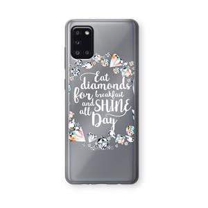 CaseCompany Diamonds: Samsung Galaxy A31 Transparant Hoesje