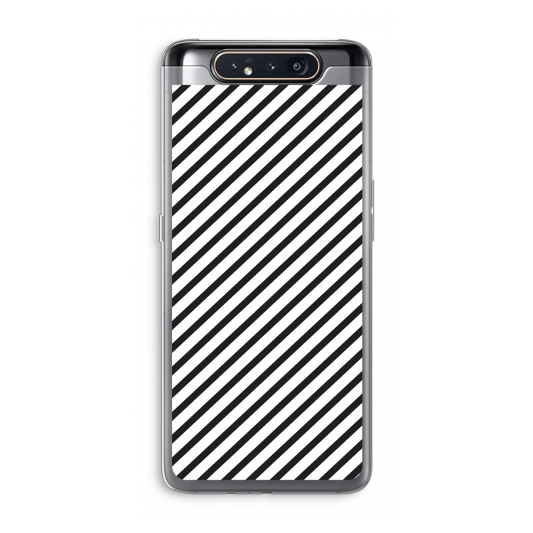 CaseCompany Strepen zwart-wit: Samsung Galaxy A80 Transparant Hoesje