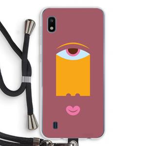 CaseCompany Mono V: Samsung Galaxy A10 Transparant Hoesje met koord