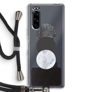 CaseCompany Marmeren cirkels: Sony Xperia 5 Transparant Hoesje met koord