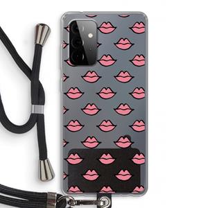 CaseCompany Lipjes: Samsung Galaxy A72 5G Transparant Hoesje met koord