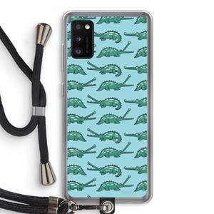 CaseCompany Kroko: Samsung Galaxy A41 Transparant Hoesje met koord