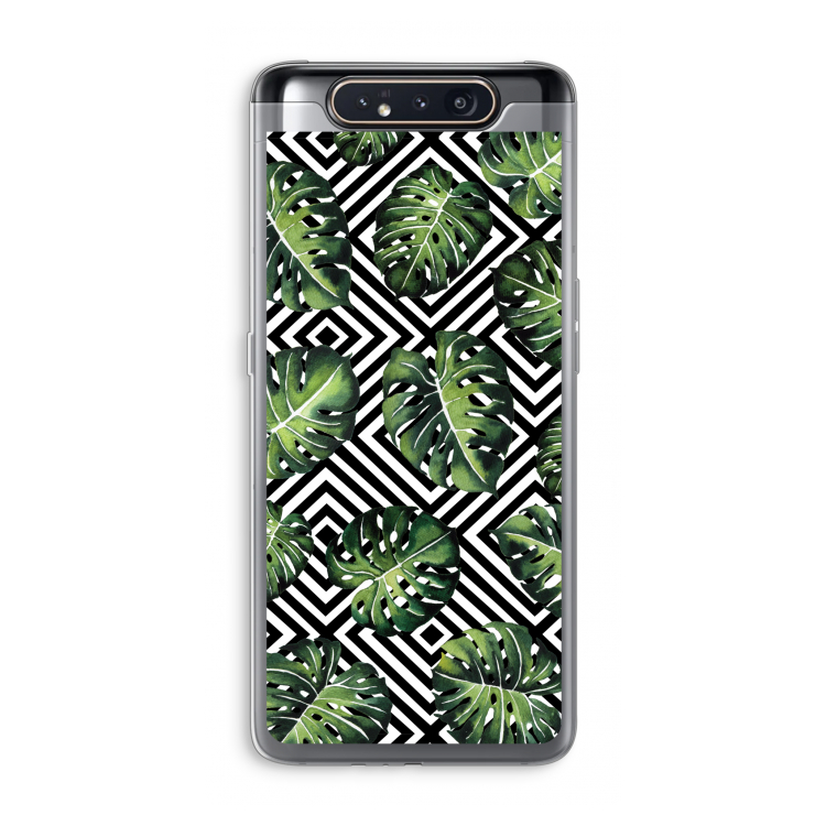 CaseCompany Geometrische jungle: Samsung Galaxy A80 Transparant Hoesje