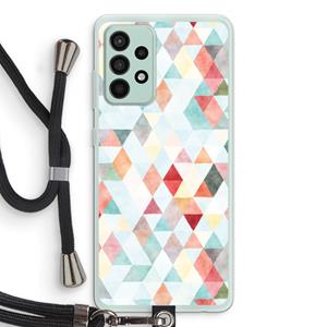 CaseCompany Gekleurde driehoekjes pastel: Samsung Galaxy A52s 5G Transparant Hoesje met koord